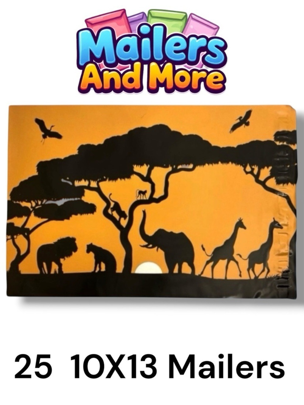 25 10X13 Poly Mailers Safari, Elephant, Giraffe PRICE IS FIRM Fall